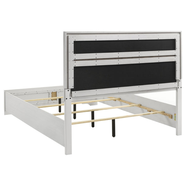 English Elm Annie Glam White Full Storage Bedroom Set with Crystal Pulls and Glitter Accents White B062S01603