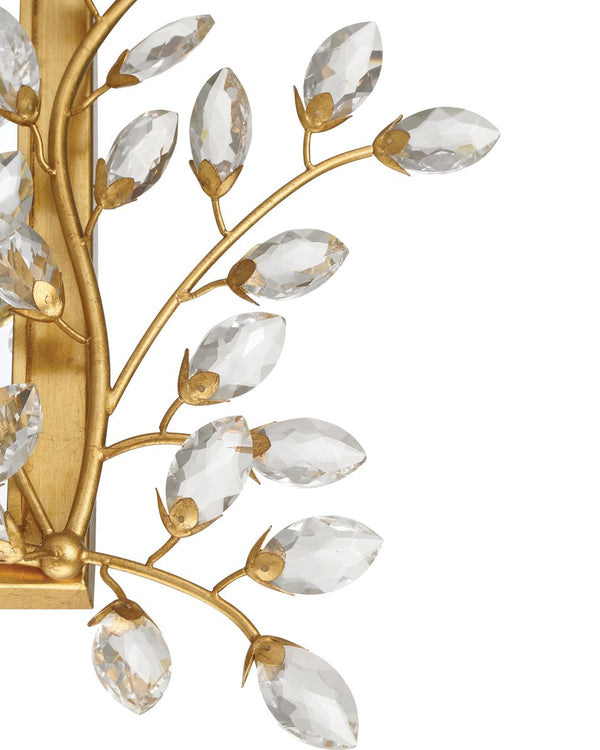 Currey & Company Forget-me-not Rectangular Mirror - Elegant Crystal-embellished Frame With Luxurious Beveled Edge Design Gold Crystal ,Metal ,Glass 1000-0161-currey-company