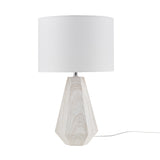 INK+IVY Flinn Modern/Contemporary 23" Resin Table Lamp with Faux Wood Texture II153-0150 Natural Whitewash