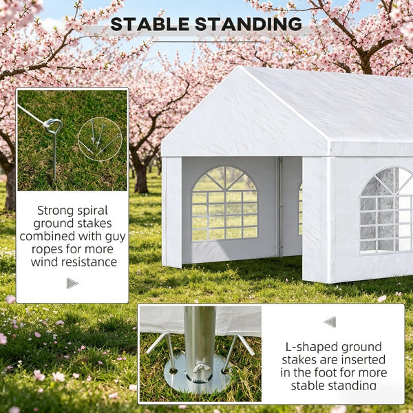 English Elm Heavy Duty Steel Frame Outdoor Gazebo Tent with Removable Sidewalls for Events T3971S00255