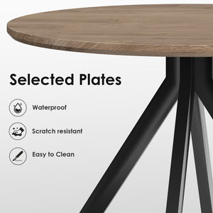 English Elm Dining Table Round Wood Top X Base Mid Century Modern Style Seats Four Compact T3623P411649