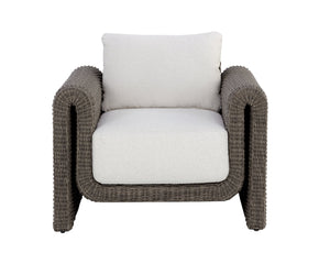 Sunpan Tibi Lounge Chair - Handwoven Twisted Wicker with Durable Outdoor Fabric for Stylish Comfort Grey / Louis Cream