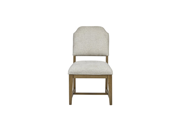 English Elm Upholstered Chair with Hickory Veneer Cashew Finish, Polyester Fabric Comfort, Stylish Backrest Almond 44 L x 24.75 W x 17 H B2699P383810
