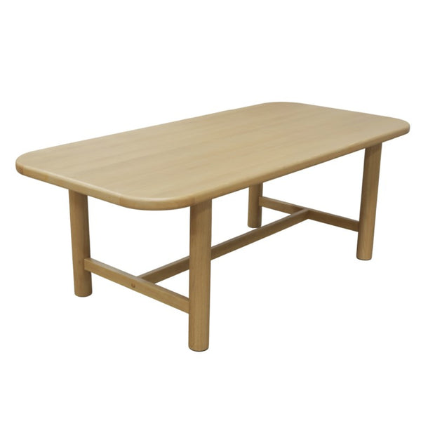 Alpine Furniture Hudson Light Oak Dining Table - Scandinavian 84" Solid Wood Centerpiece Seats 6–8, Durable Design 8440-01