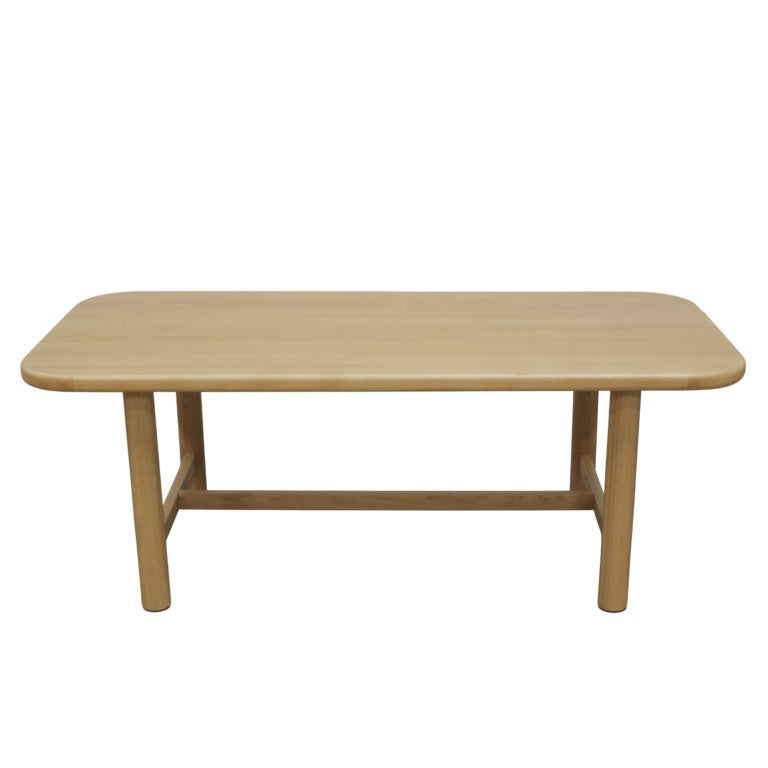 Alpine Furniture Hudson Light Oak Dining Table - Scandinavian 84" Solid Wood Centerpiece Seats 6–8, Durable Design 8440-01