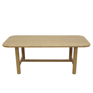Alpine Furniture Hudson Light Oak Dining Table - Scandinavian 84" Solid Wood Centerpiece Seats 6–8, Durable Design 8440-01