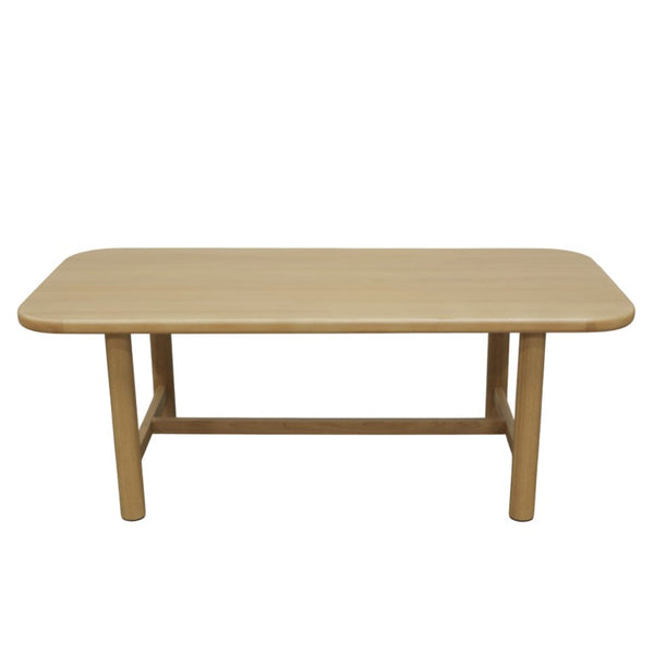 Alpine Furniture Hudson Light Oak Dining Table - Scandinavian 84" Solid Wood Centerpiece Seats 6–8, Durable Design 8440-01