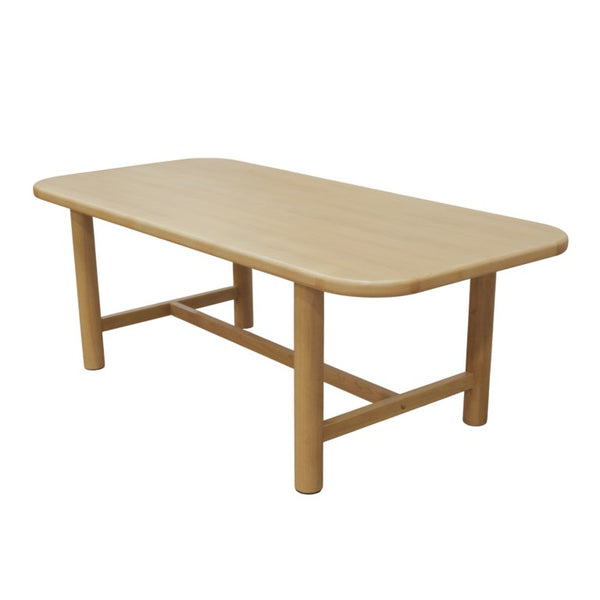 Alpine Furniture Hudson Light Oak Dining Table - Scandinavian 84" Solid Wood Centerpiece Seats 6–8, Durable Design 8440-01