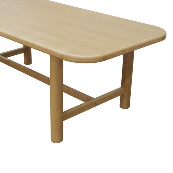 Alpine Furniture Hudson Light Oak Dining Table - Scandinavian 84" Solid Wood Centerpiece Seats 6–8, Durable Design 8440-01