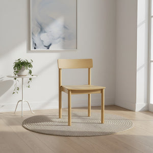 Alpine Furniture Hudson Light Oak Side Chair — Solid Rubberwood Frame, Contoured Comfort, Minimalist Grain Finish For Dining Rooms 8440-02