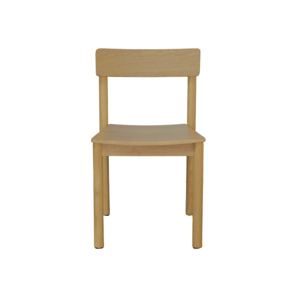 Alpine Furniture Hudson Light Oak Side Chair — Solid Rubberwood Frame, Contoured Comfort, Minimalist Grain Finish For Dining Rooms 8440-02