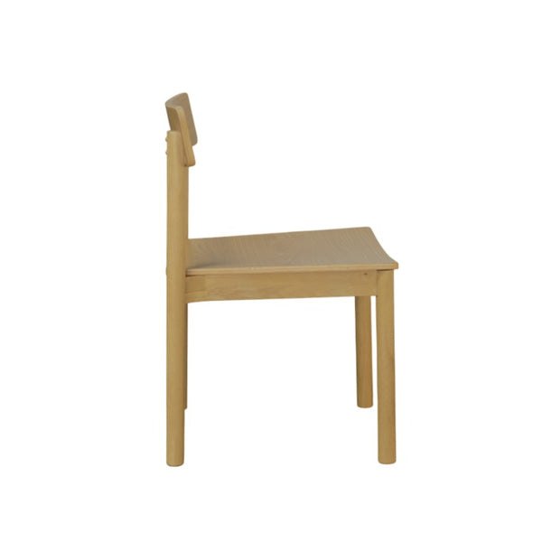 Alpine Furniture Hudson Light Oak Side Chair — Solid Rubberwood Frame, Contoured Comfort, Minimalist Grain Finish For Dining Rooms 8440-02