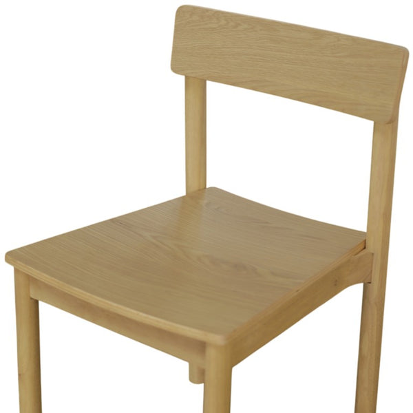 Alpine Furniture Hudson Light Oak Side Chair — Solid Rubberwood Frame, Contoured Comfort, Minimalist Grain Finish For Dining Rooms 8440-02