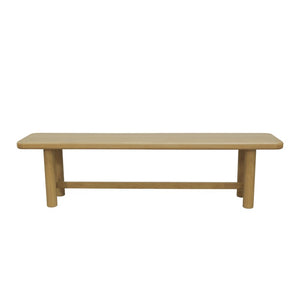 Alpine Furniture Hudson Solid Wood Dining Bench In Light Oak — 72" Minimalist Seat With Reinforced Crossbar Support And Versatile Use 8440-03