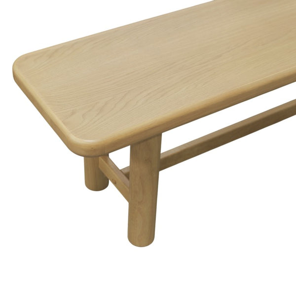 Alpine Furniture Hudson Solid Wood Dining Bench In Light Oak — 72" Minimalist Seat With Reinforced Crossbar Support And Versatile Use 8440-03
