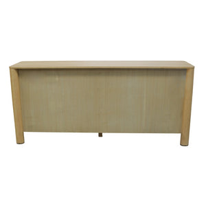 Alpine Furniture Hudson Light Oak Sideboard With Adjustable Shelves, Four-Door Storage, Rounded Edges, Fully Assembled 8440-06