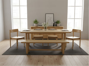 Alpine Furniture Hudson Solid Wood Dining Bench In Light Oak — 72" Minimalist Seat With Reinforced Crossbar Support And Versatile Use 8440-03