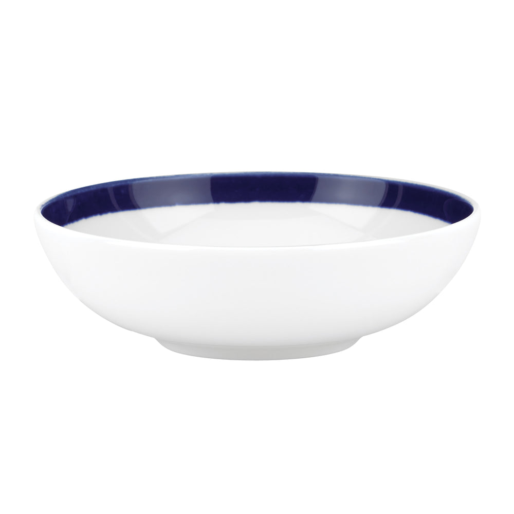 Lenox Charlotte Street White Porcelain Fruit Bowl with Blue Accents for Elegant Dining 844049
