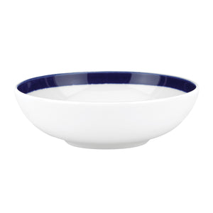 Lenox Charlotte Street White Porcelain Fruit Bowl with Blue Accents for Elegant Dining 844049
