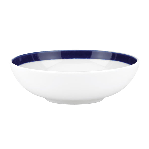 Lenox Charlotte Street White Porcelain Fruit Bowl with Blue Accents for Elegant Dining 844049
