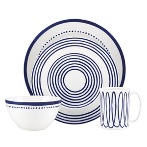 Lenox Charlotte Street West Porcelain Place Setting Blue Rim Dinnerware for Everyday Dining 844066