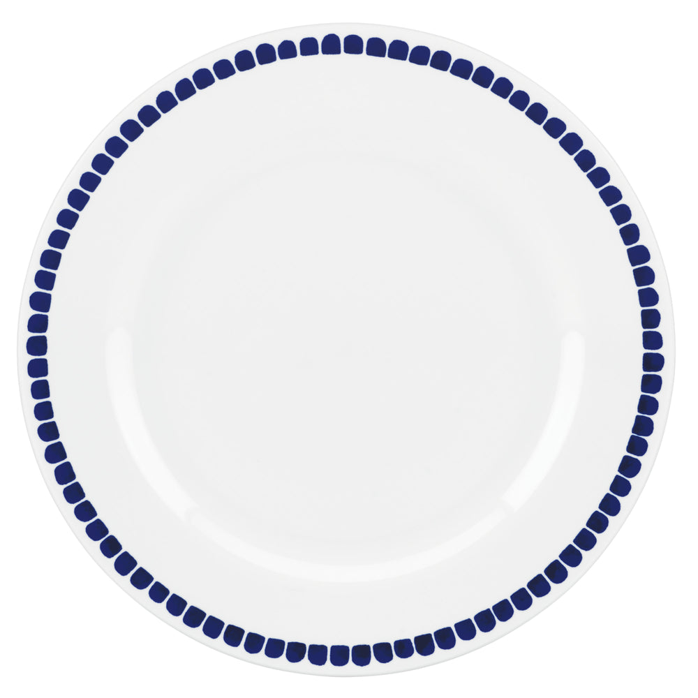 Lenox Charlotte Street North White Porcelain Dinner Plate with Blue Accent Detailing 844074