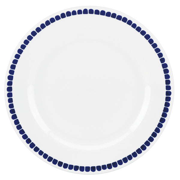 Lenox Charlotte Street North White Porcelain Dinner Plate with Blue Accent Detailing 844074
