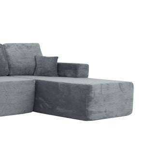 English Elm Cloud Oversized Corduroy Chaise Sectional with Deep Seat for Cozy Living Spaces W3975P391636