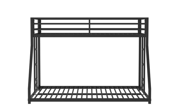 English Elm Adam Twin over Full Bunk Bed Metal Black – Sturdy, Squeak-Free Frame, Full Guardrail, Floor-Safe Caps B083P152992