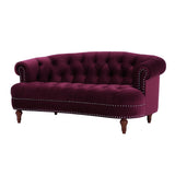 English Elm La Rosa Victorian Chesterfield Loveseat, Burgundy Velvet