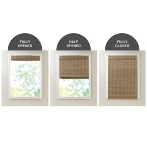 English Elm Bamboo Light Filtering Roman Shade 64"L - Eco-Friendly Natural Window Treatment For Privacy & Style B035129688
