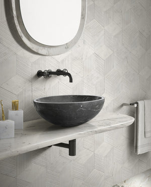 English Elm Luxury Solid Natural Marble Vessel Sink Round Matte Stone Basin Above Counter Vanity W1696P408023