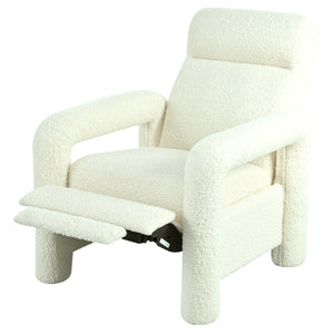 English Elm Christopher Knight Home® - 31.25" Push Back Recliner Plush Teddy Fleece Upholstered Armchair with Foam & Pocket Springs Comfort 90–120–150° Adjustments Beige N763P212864A