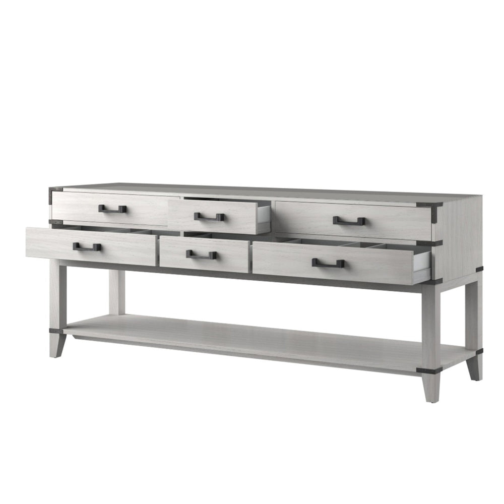 English Elm White Oak Double Bath Vanity - 80" W X 22" D, Stylish Solid Wood Design With Ample Storage Space B2731P260354-GIGA