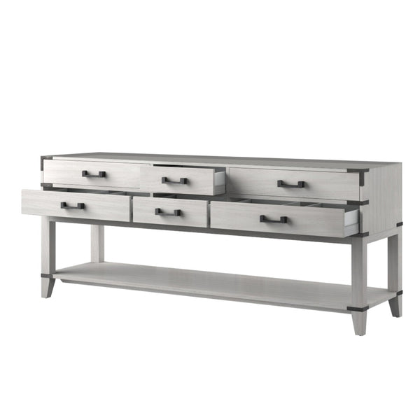 English Elm White Oak Double Bath Vanity - 80" W X 22" D, Stylish Solid Wood Design With Ample Storage Space B2731P260354-GIGA