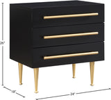 Marisol Black Night Stand 844Black-NS Meridian Furniture