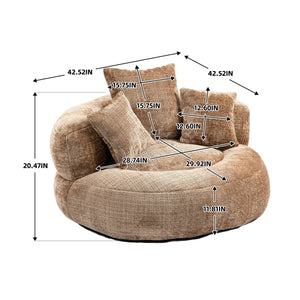 English Elm Lazy Sofa Oversized Ergonomic Bean Bag Lounger with High Wrap Back, Plush Chenille Foam Comfort for Living Room, Bedroom, Office Coffee W395P252063