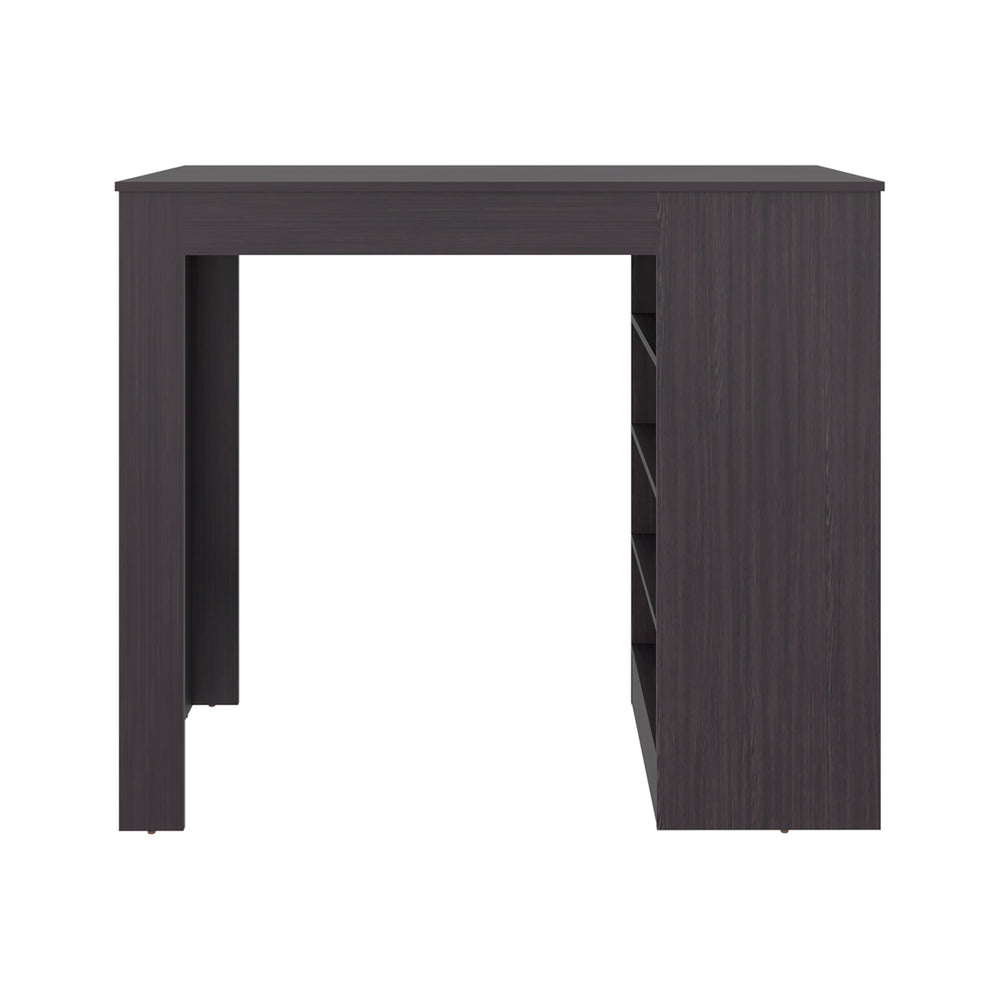 English Elm Wenge Waterproof Wood Countertop Kitchen Island with 4 Open Shelves, Stain‑Resistant Storage, 47"W x 24"D B062P373800
