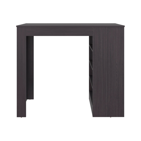 English Elm Wenge Waterproof Wood Countertop Kitchen Island with 4 Open Shelves, Stain‑Resistant Storage, 47"W x 24"D B062P373800