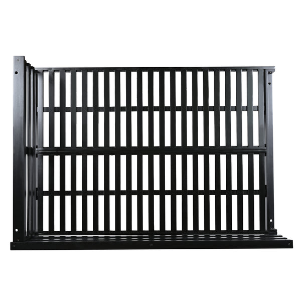 English Elm TOPMAX Acacia Wood Porch Swing Bed with 96" Hemp Ropes, Open-Side Minimalist Patio Lounger, 350lb Capacity Black N717P265860B