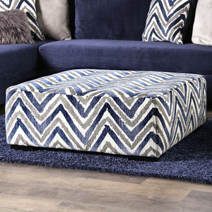 English Elm Modern Square Ottoman with Wooden Legs 42"x42" Plush Top Transitional Accent Seating for Home Decor Multi 43 L x 42 W x 17 H B2741P355861