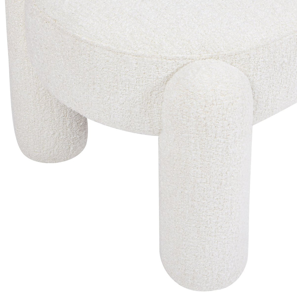 English Elm Jennifer Taylor Home - Hugo 49" Oval Upholstered Bench in Milk Cream Bouclé — Cozy sherpa-like texture, rounded legs, playful seating (98) B2719P238467