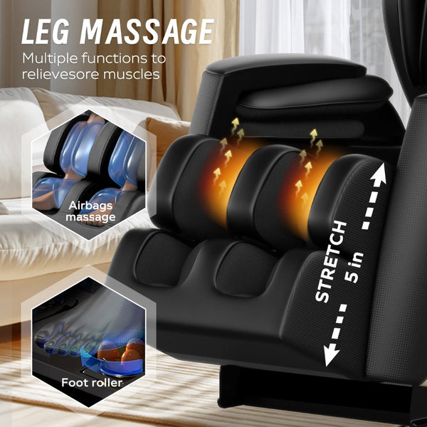 English Elm 2026 Zero Gravity Massage Recliner with Full Body Airbag Heat and L Track Therapy W1875P479537