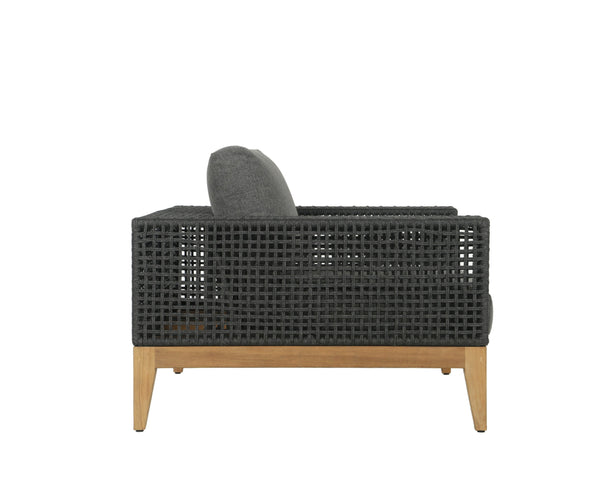 Sunpan Salerno Outdoor Armchair - Sophisticated Teak Wood Design with Weather-Resistant Fabric for Relaxation Gracebay Grey