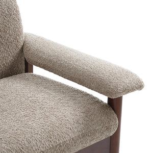 English Elm Modern Berber Fleece 2 Seat Loveseat Rubberwood Base Plush Armrest Couch for Apartments Brown N763S000050D
