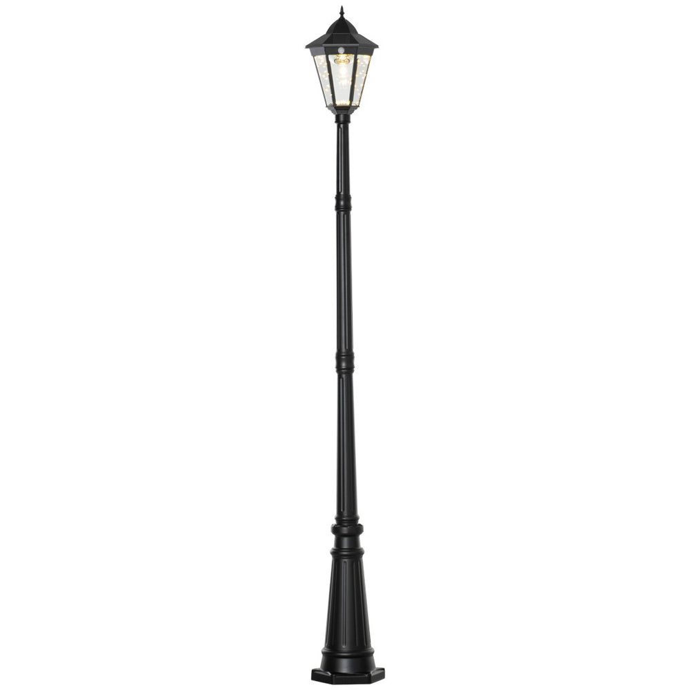 English Elm Outsunny Solar Vintage Lamp Post Waterproof Aluminum Pathway Garden Light 8 Ft W2225P174554