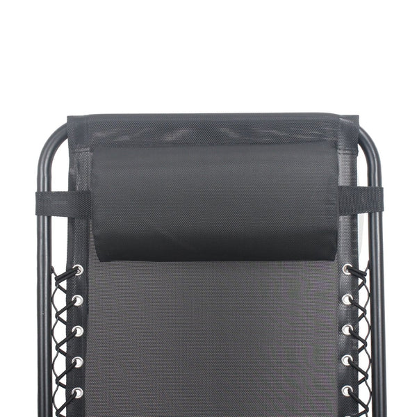 English Elm Zero Gravity Reclining Lounge Chair Breathable Mesh Portable Folding Patio Beach Seat Antique Black W3979P392945
