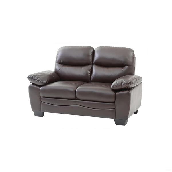 English Elm Glory Marta G674-L Loveseat with Pocket Coil Seating, PU Upholstery, Removable Backs, Durable Design Dark Brown 15 L x 60 W x 31 H B078108377