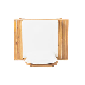 English Elm Christopher Knight Home® - SEDONA Acacia Wood Slatted Club Chair with Wide Seats, Water-Resistant Cushions for Patio Comfort Teak 40.25 L x 32 W x 10.75 H 63744.00WHI