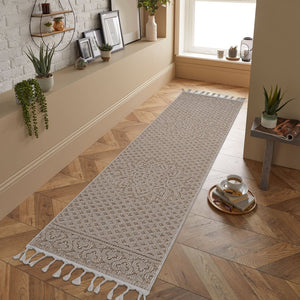 English Elm Loom Luxe Beige Medallion Area Rug - Durable, Stylish Indoor/Outdoor Runner For High-Traffic Spaces B335P289625